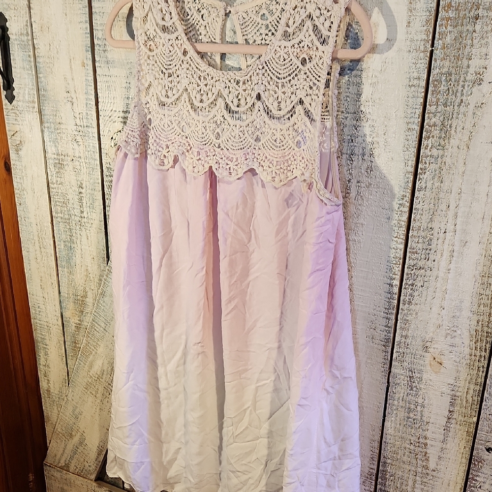 Elegant Lace  Dress in Soft Pink